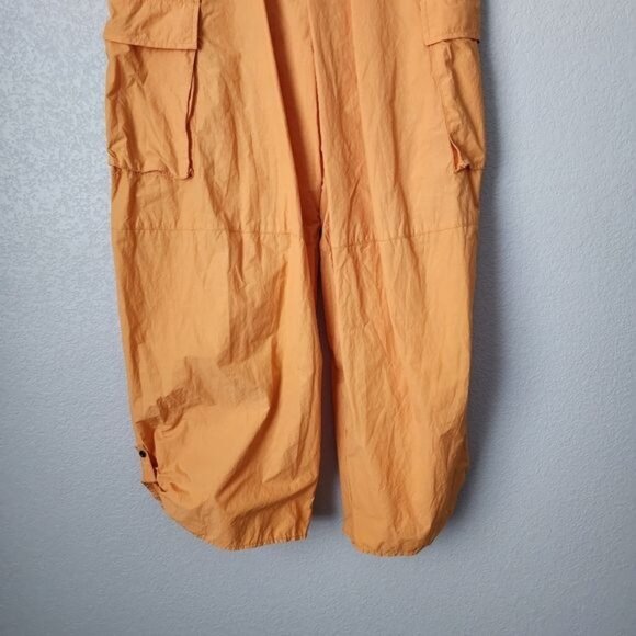 FREE PEOPLE Hallie Nylon Pants Cargo Oversized wide leg pants in orange size XS - Picture 11 of 12
